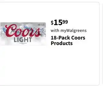 Walgreens 18-pack coors products offer