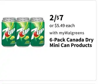 Walgreens 6-pack canada dry mini can products offer
