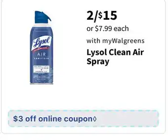 Walgreens Lysol clean air spray offer