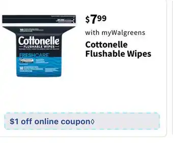 Walgreens Cottonelle flushable wipes offer