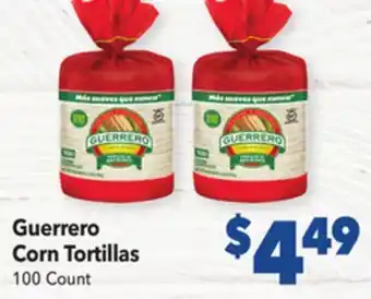 Vallarta Supermarkets Guerrero corn tortillas offer