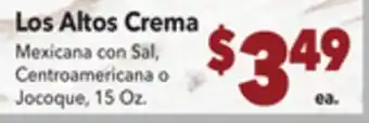 Vallarta Supermarkets Los altos crema offer