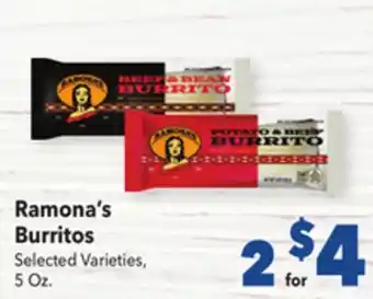 Vallarta Supermarkets Ramona's burritos offer