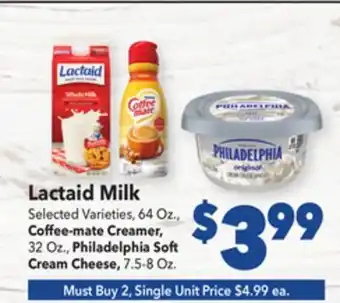 Vallarta Supermarkets Lactaid milk offer