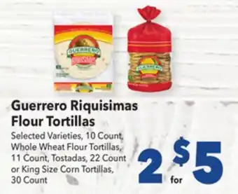 Vallarta Supermarkets Guerrero riquisimas flour tortillas offer
