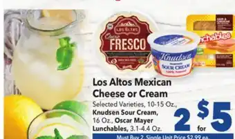 Vallarta Supermarkets Los altos mexican cheese or cream offer