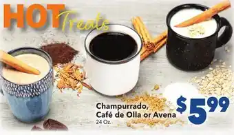 Vallarta Supermarkets Champurrado, café de olla or avena offer