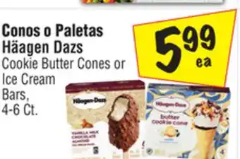 El Super Häagen dazs cookie butter cones or ice cream bars offer