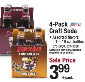 Menards 4-pack craft soda offer