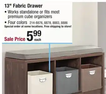Menards 13 fabric drawer offer