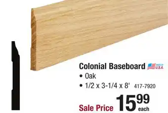Menards Colonial baseboard offer