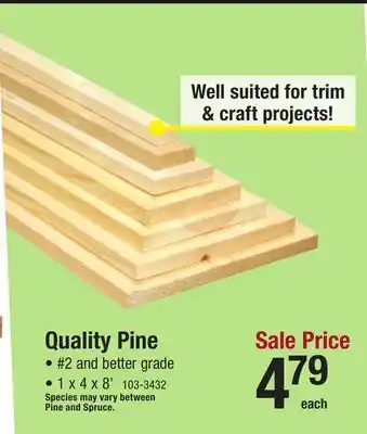Menards Quality pine offer
