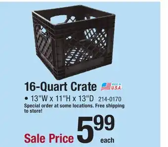 Menards 16-quart crate offer
