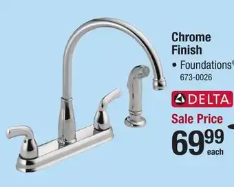 Menards Delta chrome finish faucets offer