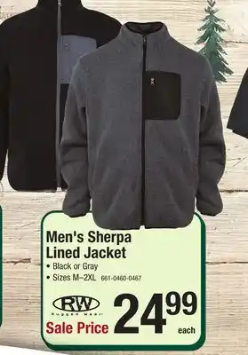Menards Men's sherpa lined jacket offer