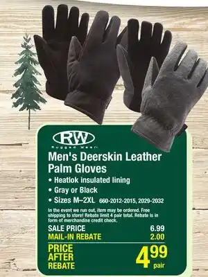 Menards Men's deerskin leather palm gloves offer