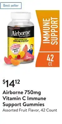 Walmart Airborne 750mg vitamin c immune support gummies offer