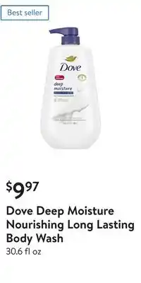 Walmart Dove deep moisture nourishing long lasting body wash offer