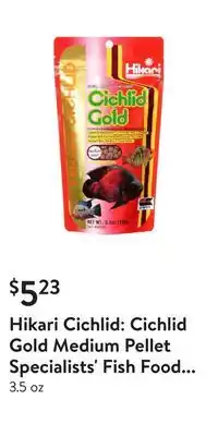 Walmart Hikari cichlid: cichlid gold medium pellet specialists' fish food formula for cichlids offer