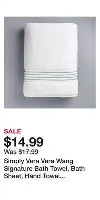 Kohl's Simply vera vera wang signature bath towel, bath sheet, hand towel or washcloth offer