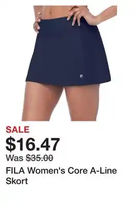 Dick's Sporting Goods Fila women's core a-line skort offer