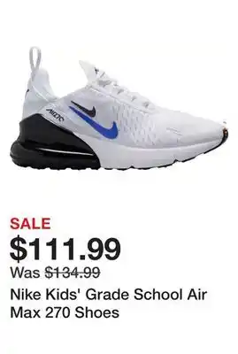 Dick's Sporting Goods Nike kids' grade school air max 270 shoes offer