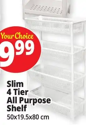 Ocean State Job Lot Slim 4 tier all purpose shelf offer