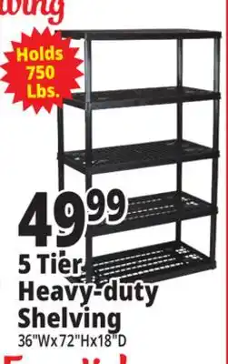 Ocean State Job Lot Maxit 5-tier heavy-duty plastic shelving unit offer