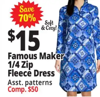 Ocean State Job Lot Famous maker 1/4 zip fleece dress offer