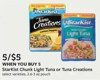 Fareway StarKist Chunk Light Tuna or Tuna Creations offer