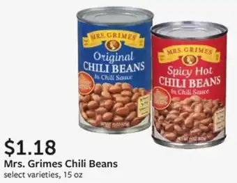 Fareway Mrs. Grimes Chili Beans offer