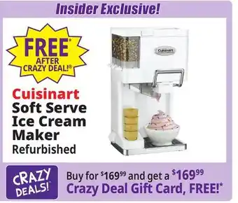 Ocean State Job Lot Cuisinart mix it in soft serve ice cream maker (factory refurbished) offer
