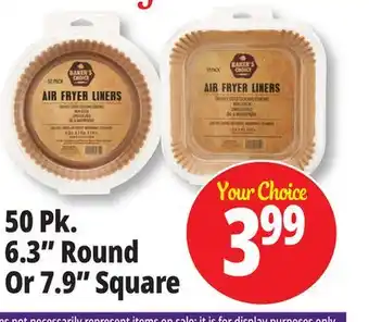 Ocean State Job Lot Baker's choice round air fryer liners, 50 count offer