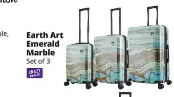 Ocean State Job Lot Tucci italy earth art emerald marble 3-piece set (20, 24, 28) luggage set offer