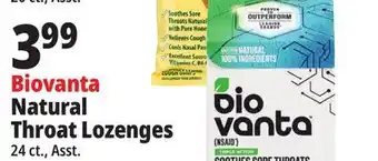 Ocean State Job Lot Biovanta natural throat lozenges offer