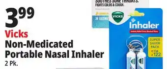 Ocean State Job Lot Vicks non-medicated portable nasal inhaler offer