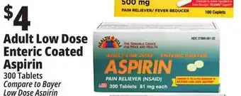 Ocean State Job Lot Health star 81 mg adult low dose aspirin pain reliever, 300 tablets offer