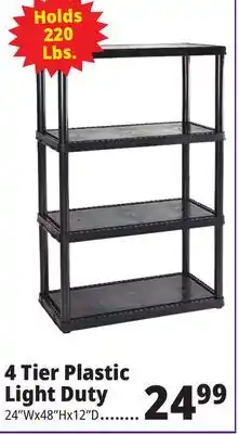 Ocean State Job Lot Maxit 4-tier plastic shelving unit, 48 offer