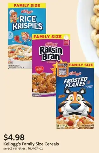 Fareway Kellogg's Family Size Cereals offer
