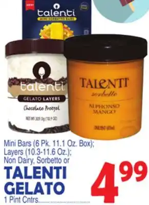 Bravo Supermarkets Talenti gelato, 1 pint cntrs offer