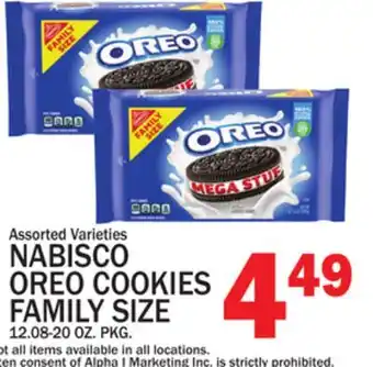 C Town Nabisco oreo cookies family size offer