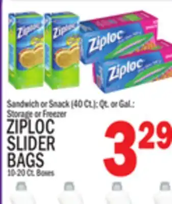 C Town Ziploc slider bags 10-20 ct. boxes offer