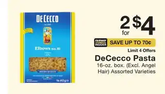 Fairway Store Market Dececco pasta offer
