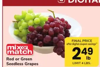 ACME Red or green seedless grapes offer