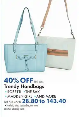 Boscov's Trendy handbags offer