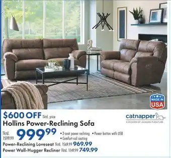 Boscov's Hollins power-reclining sofa offer