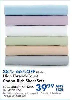 Boscov's High thread-count cotton-rich sheet sets offer