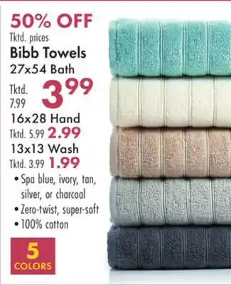 Boscov's Bibb towels offer