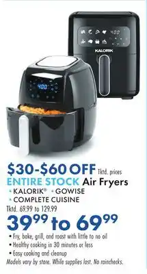 Boscov's Entire stock air fryers offer