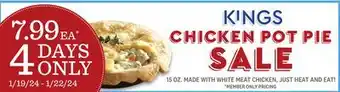 Kings Food Markets Chicken pot pie sale offer